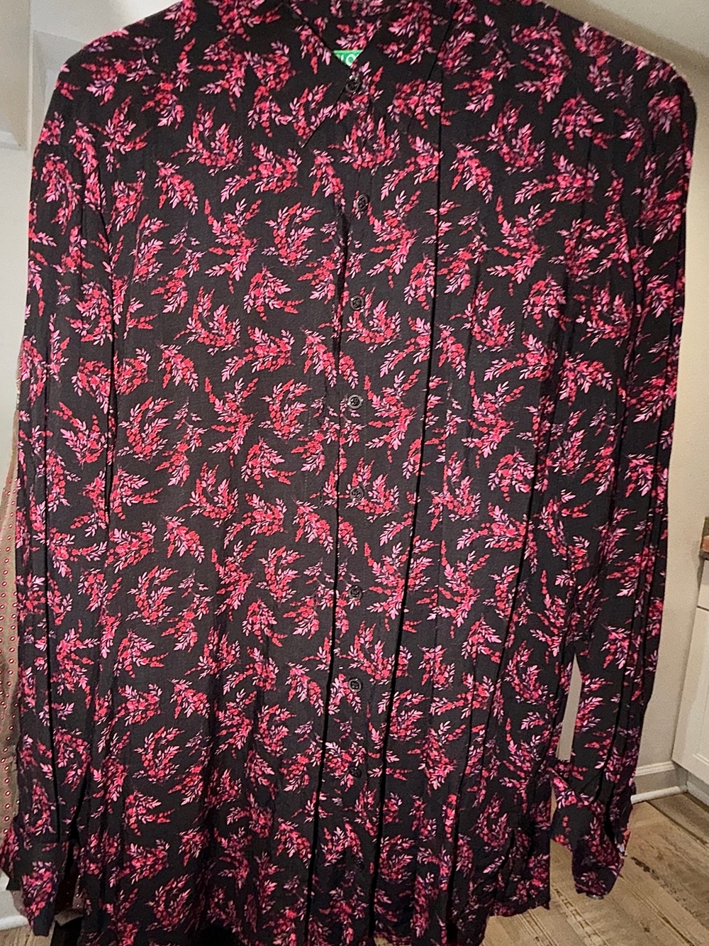 United Colors Of Benetton Black Shirt with Pink Floral Print